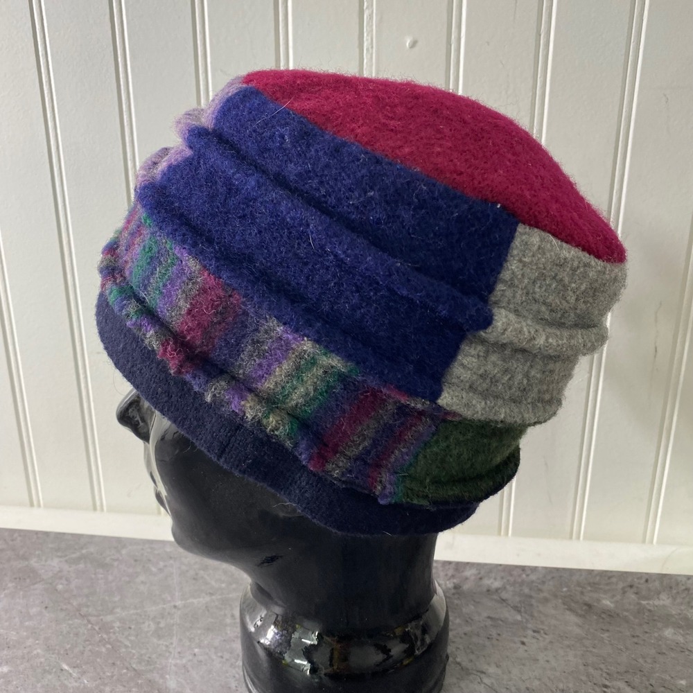 Unique Patchwork Beanie Hat Women's Multi Color W… - image 2
